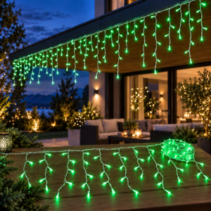 Jégcsap Fényfüzér 5m Zöld 180 Led