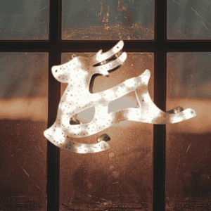 LED rénszarvas ablakdísz vezetékes 40cm meleg fehér