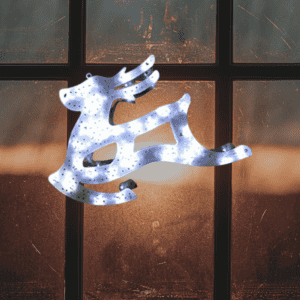 LED rénszarvas ablakdísz vezetékes 40cm hideg fehér