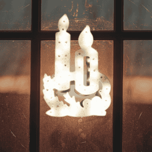 LED gyertya ablakdísz vezetékes 40cm meleg fehér