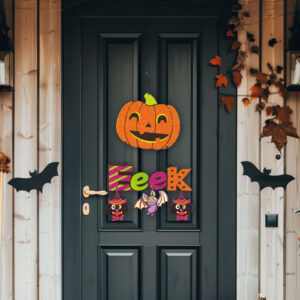 Halloween-i dekoráció - tök - akasztható - 45 x 23 cm