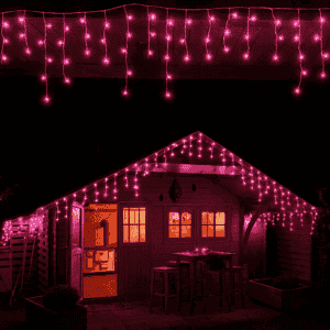 Jégcsap Fényfüzér 5m Pink 180 Led