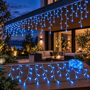 Jégcsap Fényfüzér 5m Kék 180 Led